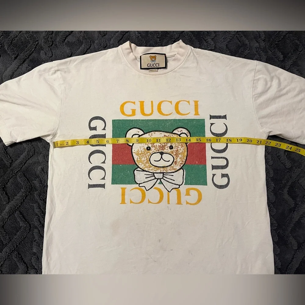 GUCCI x KAI COLLECTIVE Teddy Bear Logo Tee T Shirt White Yellow Green Red Black - Picture 10 of 10